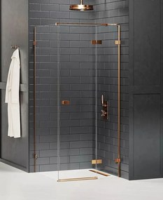 New Trendy Avexa Copper Brushed zuhanykabin 110x100 cm négyszögletes réz csiszolt/átlátszó üveg EXK-3596