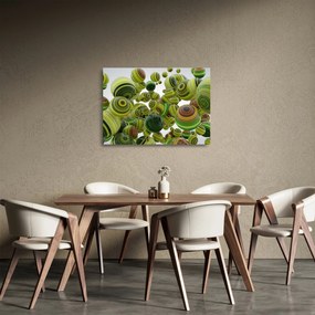 Csíkos gömbök képe (üvegen) (70x50 cm)