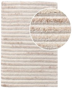 Krémszínű kézi szövésű gyapjú szőnyeg 60x90 cm Mango – House Nordic