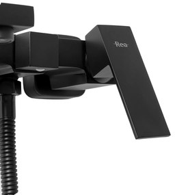 Rea Fenix Black kádtöltő csaptelep zuhanyszettel