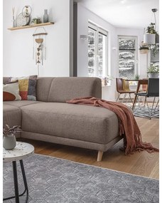 Barna kinyitható-tárolóhelyes sarokkanapé (jobb oldali-L alakú) Classy Sophie – Miuform