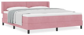 Boxspring Ágy Matrac Fészek Rózsaszín 180x200 cm Bársonyos