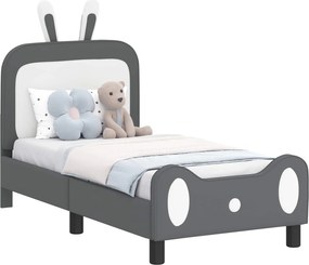 vidaXL Gyerekágy keret fejtámlával Világosszürke 70 x 140 cm PU