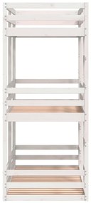fehér tömör fenyőfa háromszintes ágy 75 x 190 cm