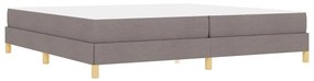 Boxrugós ágy Taupe és Barna 200 x 200 cm Textil és mérnöki fa