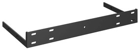 4 db magasfényű fekete MDF lebegő fali polc 50 x 23 x 3,8 cm