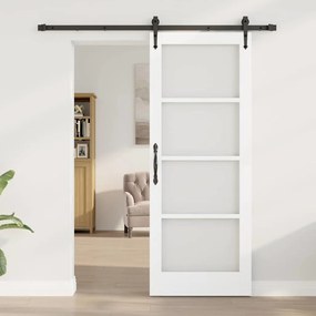 Egyszerű Csúszó Ajtó Fehér 78 x 202 cm Fa és fém