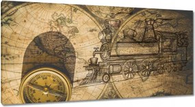 Festmények 115x55 Régi vintage térkép