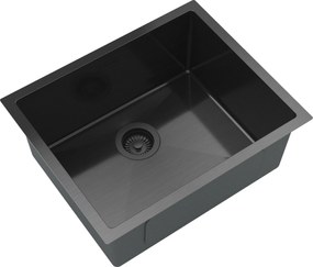 Gamma Gamma, 1 rekeszes rozsdamentes mosogató 540x440x210 mm, fekete, GMA-S5444-BK