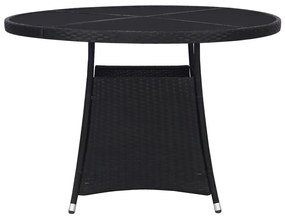 vidaXL fekete polyrattan kerti asztal Ø110x74 cm