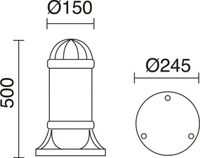 Novolux SAURO 272A-G05X1A-02 Állólámpa E27 IP55