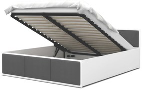 GL DOLLY kárpitozott ágy ágyneműtartóval 120x200 - fehér/grafit