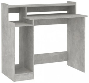 betonszürke szerelt fa íróasztal LED-ekkel 97 x 45 x 90 cm