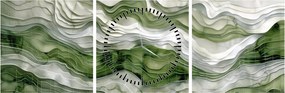 Kép - Zöld és fehér fodrok (órával) (90x30 cm)