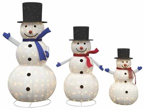 Karácsonyi Hóember Család 3 pcs Meleg fehér 81 x 60 x 125 cm