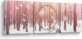 Kép - Zebra egy havas erdőben (órával) (90x30 cm)