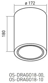 Lámpa Mennyezeti lámpatest DRAGO, max 60W, E27, AC220-240V, 50-60Hz, IP20, 172x180 mm, fekete