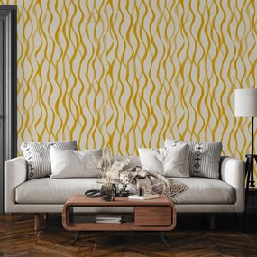 Fotótapéta - Sárga összefonódó hullámok (147x102 cm)