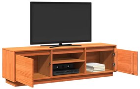viaszbarna tömör fenyőfa TV-szekrény 140 x 35 x 40 cm