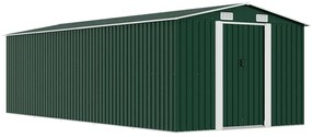 vidaXL zöld fém kerti fészer 257 x 580 x 181 cm