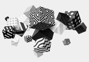 Fotótapéta Absztrakt fekete-fehér kockák geometria 368x254 +ragasztó