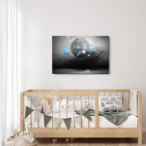 Kép- világos kék absztrakt gömbök (90x60 cm)