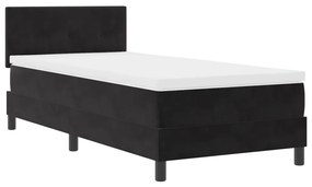 Boxspring Ágy Mattal és LED Fényekkel Fekete 90x200 cm Bársonyos