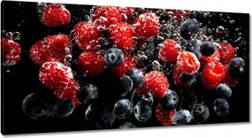 Vászonkép 115x55 Áfonya és málna víz