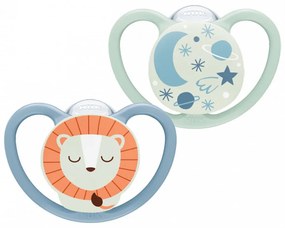 Baba cumi NUK Space Nights 6-18h 2 db/BOX fiú