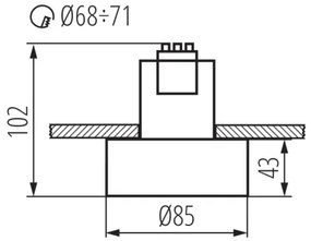 Kanlux 27575 - Beépíthető lámpa MINI RITI 1xGU10/25W/230V fekete/arany