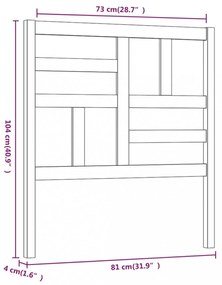 fehér tömör fenyőfa ágyfejtámla 81 x 4 x 104 cm