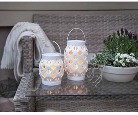Flame Lantern fehér lámpás, magasság 23 cm - Star Trading
