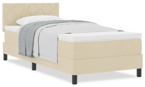Box Spring Ágy Matraccal Krém 90x200 cm Szövet