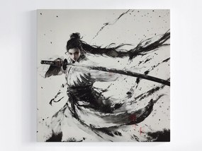 Poszter Japán Ázsia Nő Harcos Katana 40x40