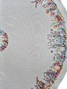 185 cm-es nagy abrosz kerek húsvéti gobelin kerek asztalra húsvét