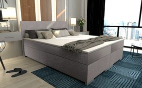 Boxspring ágy, szürkésbarna Taupe, 140x200, ADARA