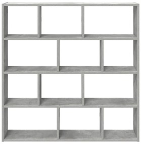 betonszürke szerelt fa fali kockapolc 12 rekeszes színű