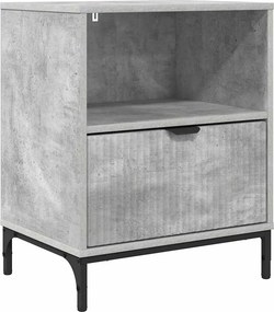 vidaXL Éjjeliszekrény fiókkal Beton szürke 49 x 36 x 61 cm Faanyag