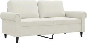 vidaXL kétszemélyes krémszínű bársony kanapé 140 cm