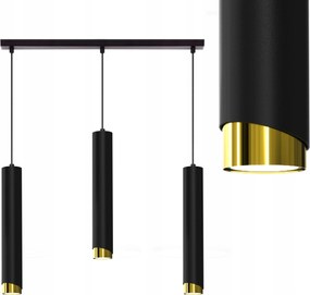 Függő Mennyezeti Lámpa Fém Csövek GU10 Loft Spot Fekete Arany Csep