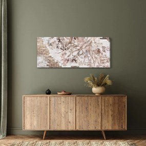 Kép - Virágos freskó téglafalon (120x50 cm)