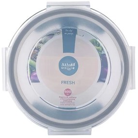 Altom Fresh üveg ételtárolódoboz műanyag tetővel - kerek 600 ml