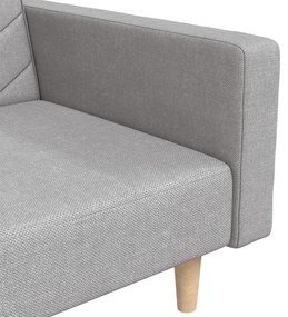 vidaXL kétszemélyes világosszürke szövet kanapéágy két párnával