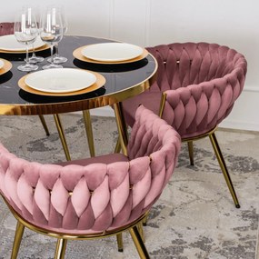 Elegáns Rózsaszín Étkezőszék Arany Lábbal. CAPRI