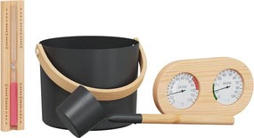 vidaXL Szauna Kiegészítő Készlet 4 pcs Fekete