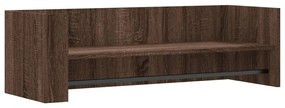 barna tölgy színű szerelt fa fali polc 100 x 35 x 30,5 cm