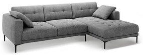 Szürke sarokkanapé (jobb oldali-heverő résszel) Bemy – Micadoni