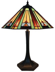 Tiffany asztali lámpa Zöld Barna Bézs Ø 41x54