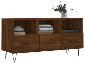barna tölgyszínű szerelt fa TV-szekrény 102 x 36 x 50 cm