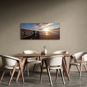 A móló, a strand és a tenger képe (120x50 cm)
